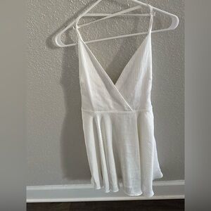 White Spaghetti Strap Sleeveless Mini Dress